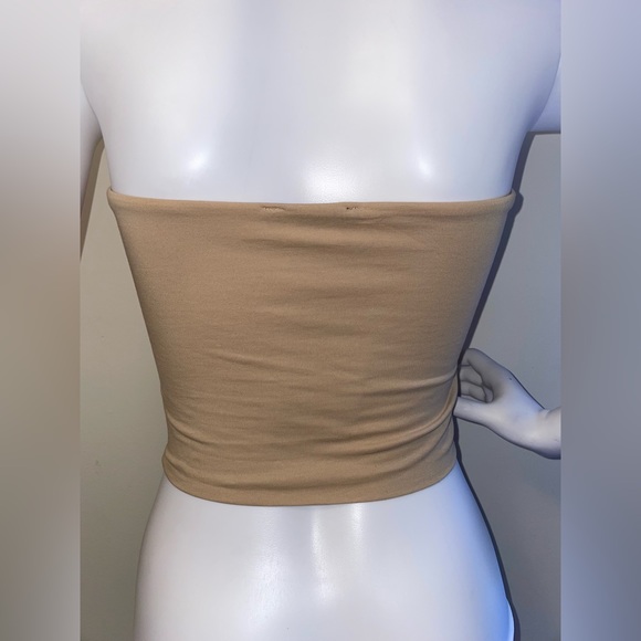 FashionNova Essential Bandeau Khaki Small Cotton Spandex - Picture 5 of 6